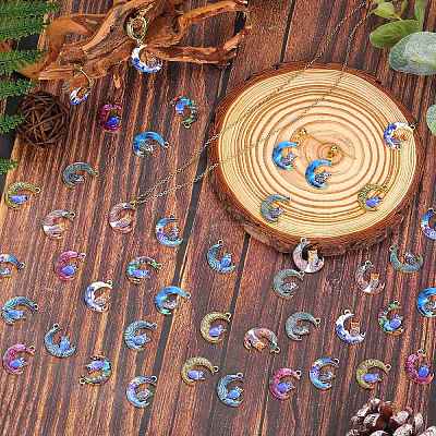 45Pcs 9 Colors Alloy Printed Pendants FIND-SZ0003-50-1