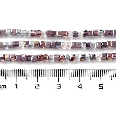 Gradient Color Electroplate Glass Bead Strands GLAA-E042-05-B10-1