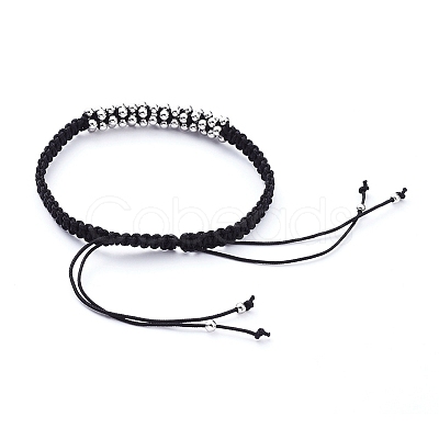 Unisex Adjustable Nylon Thread Braided Bead Bracelets BJEW-JB05137-02-1