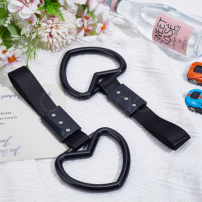 2Pcs ABS Plastic Heart Rear Bumper Warning Handle Ring HJEW-SP0001-49B-1