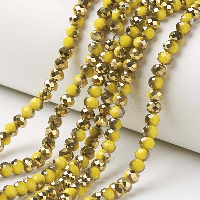 Electroplate Opaque Glass Beads Strands EGLA-A034-P6mm-O06-1