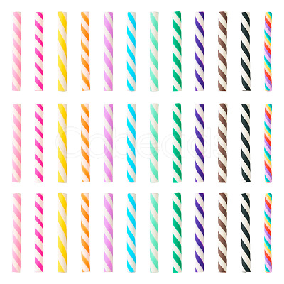 120Pcs 12 Colors Two Tone Handmade Polymer Clay Simulation Chocolate Stick CLAY-TA0001-43-1