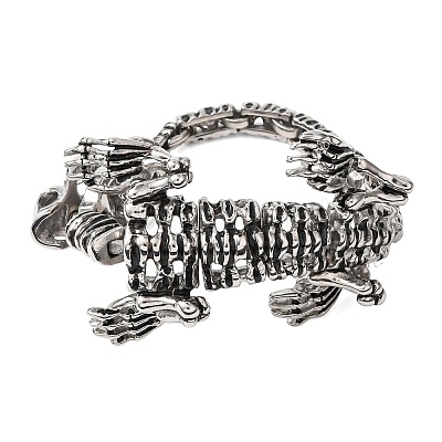 304 Stainless Steel Link Chain Bracelets for Women Men BJEW-P386-06AS-1