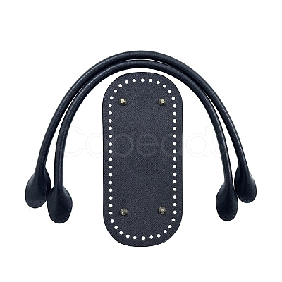 PU Leahter Knitting Crochet Oval Bags Bottom and Bag Handles PW-WGDBD8B-09-1