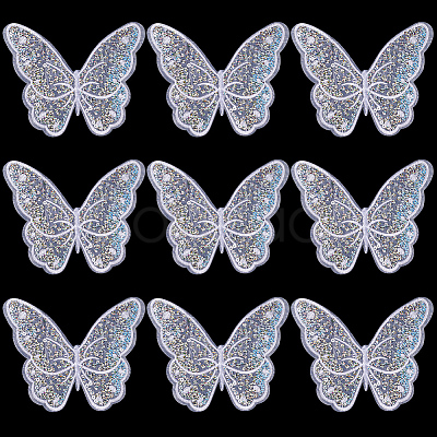 Butterfly Polyester Embroidery Ornament Accessories PATC-WH0008-23-1