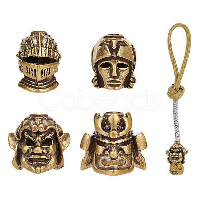 4Pcs 4 Styles Brass European Beads KK-NB0003-58-1