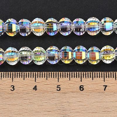 Electroplate Transparent Glass Beads Strands EGLA-B011-08A-AB02-1