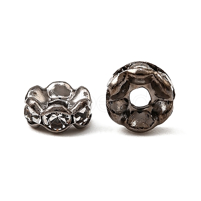 Brass Rhinestone Spacer Beads X-RB-A014-L6mm-01B-1