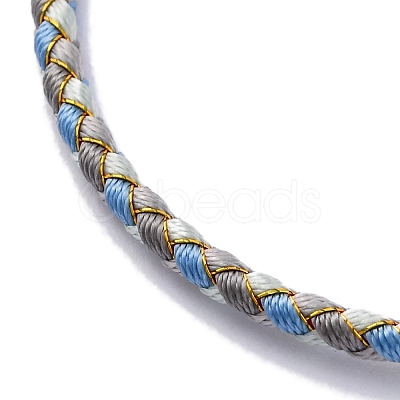 Polyester Cord Braided Bracelet Makings MAK-Z003-01G-17-1