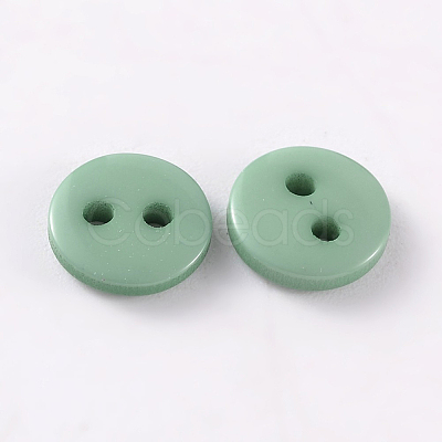 2-Hole Flat Round Resin Sewing Buttons for Costume Design BUTT-E119-36L-12-1