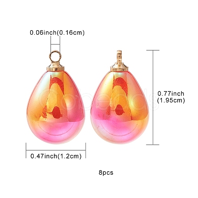 8Pcs UV Plating Acrylic Pendants FIND-YW0002-04E-1