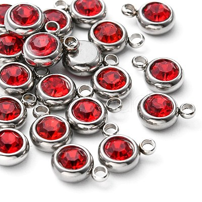 20Pcs 201 Stainless Steel Rhinestone Charms STAS-YW0002-02B-1