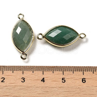 Natural Green Aventurine Faceted Connector Charms G-K347-03G-17-1