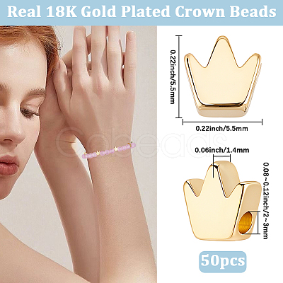 50Pcs Brass Beads KK-BBC0027-41B-1