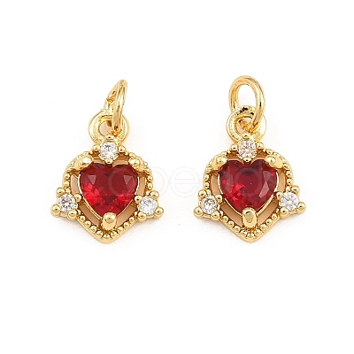 Brass Micro Pave Cubic Zirconia Charms KK-Q085-09G-01-1