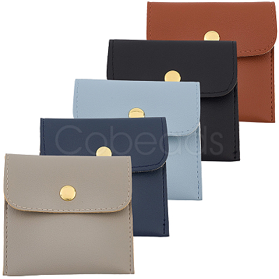 5Pcs 5 Colors PU Imitation Leather Jewelry Storage Bags ABAG-CL0001-04A-1
