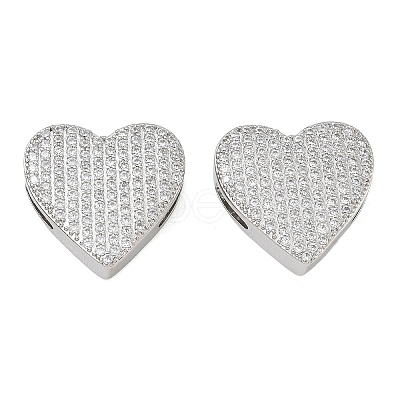 Rack Plating Brass Micro Pave Cubic Zirconia Slide Charms CU-CBA01AA-27P-1
