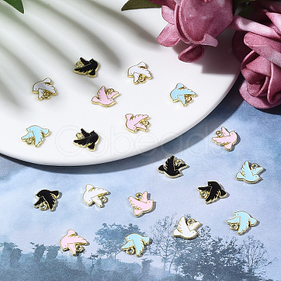 80Pcs 4 Colors Zinc Alloy Enamel Charms PALLOY-CJ0001-151-1