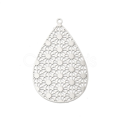Rack Plating Brass Filigree Pendants KKC-K001-10P-1