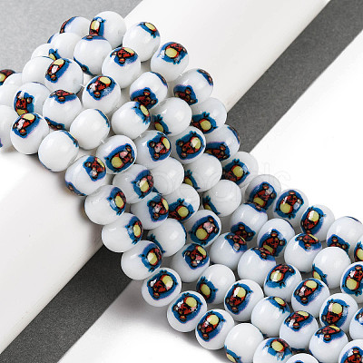 Printing Glass Beads for Necklaces Bracelets Making GLAA-B020-02A-09-1