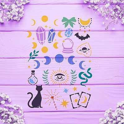 Large Plastic Reusable Drawing Painting Stencils Templates DIY-WH0202-161-1