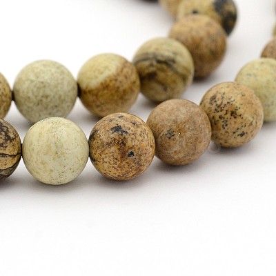 Natural Picture Jasper Round Bead Strands X-G-G-P070-55-6mm-1