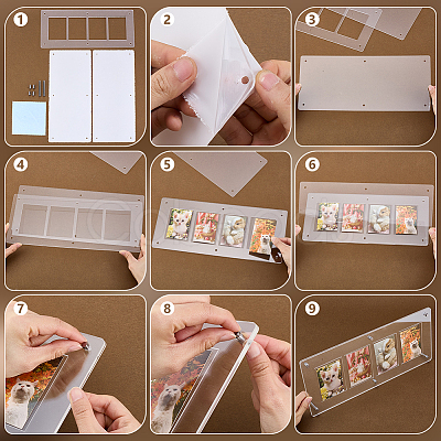 Acrylic and Iron Card Sleeve  Display Stands ODIS-WH0100-06-1