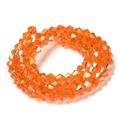 Transparent Electroplate Glass Beads Strands GLAA-F029-3mm-A23-1