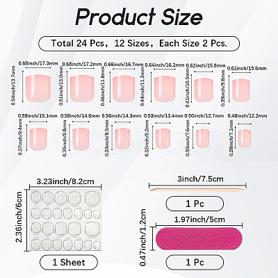 1 Bag ABS Plastic Full Cover Press On False Nails MRMJ-CP0001-56-1