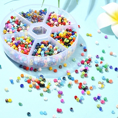 60G 6 Styles Round Glass Seed Beads SEED-YW0002-67-1