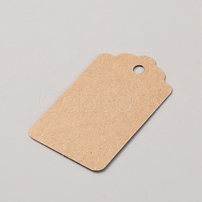 100Pcs Rectangle Blank Kraft Paper Price Tags CDIS-WH0027-31-1