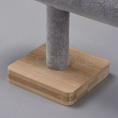 Velvet T-Shaped Bar Bracelet Display Stands with Wooden Base AJEW-WH0471-148C-1
