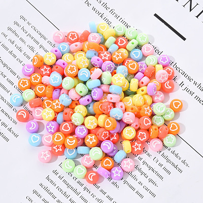 Opaque Acrylic Beads MACR-YW0001-18B-1