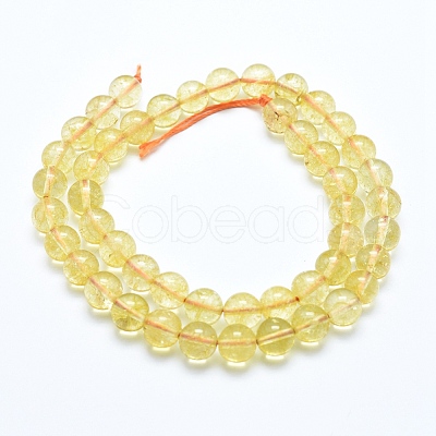 Natural Citrine Beads Strands G-E483-13-8mm-1