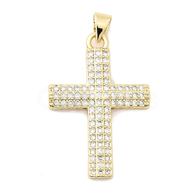 Brass Micro Pave Cubic Zirconia Pendants KK-H529-27G-1