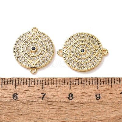Brass Micro Pave Clear Cubic Zirconia Connector Charms CU-CBA4579-03G-B-1