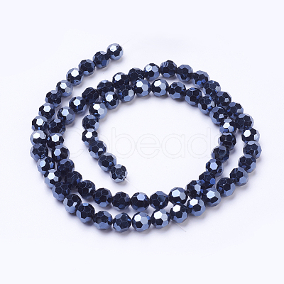 Electroplate Glass Beads Strand EGLA-J042-8mm-F01-1