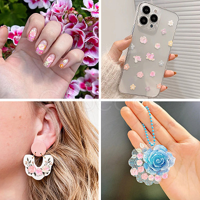 200Pcs Flower & Butterfly Resin Cabochons CRES-TA0001-89F-1