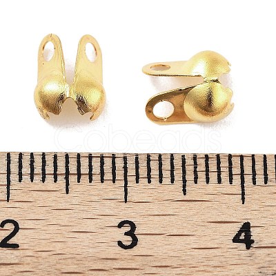 Rack Plating Brass Bead Tips KK-P274-02D-G-1