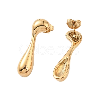 Ion Plating(IP) 304 Stainless Steel Stud Earrings for Women EJEW-N055-16G-1