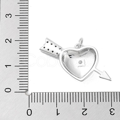 Rack Plating Brass Micro Pave Clear Cubic Zirconia Pendants KK-A208-05P-1
