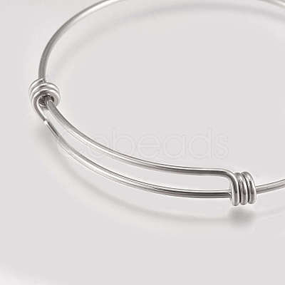 Tarnish Resistant 304 Stainless Steel Expandable Bangles X-STAS-K182-20P-1