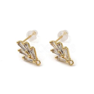 Brass Stud Earring Findings ZIRC-L096-16G-1