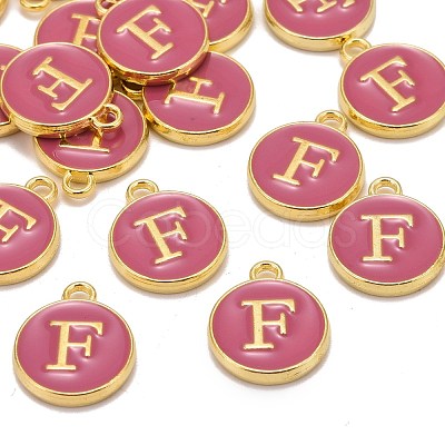 Golden Plated Alloy Enamel Charms X-ENAM-S118-08F-1