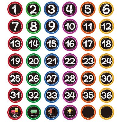 42Pcs Number Theme Self-Adhesive Paper Decorative Stickers DIY-WH0646-002-1