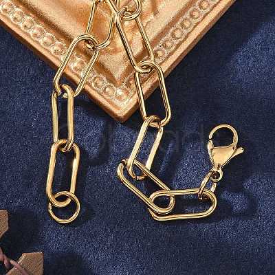 304 Stainless Steel Paperclip Chains STAS-I146-01G-1