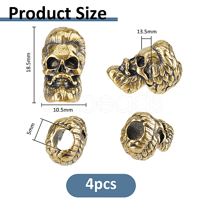4Pcs Brass Beads KK-FH0008-10AG-1