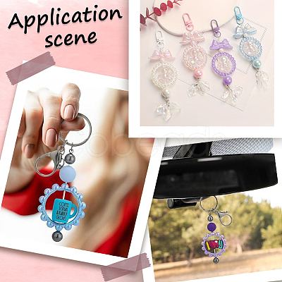 36Pcs 6 Colors UV Plating Acrylic Linking Rings MACR-SC0001-46-1
