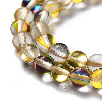 Synthetic Moonstone Beads Strands G-P528-J01-12-1