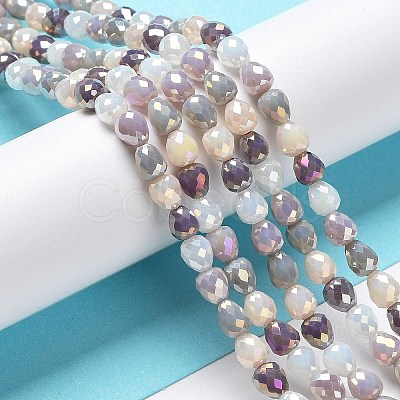 Electroplated Glass Beads Strands GLAA-B013-01A-1
